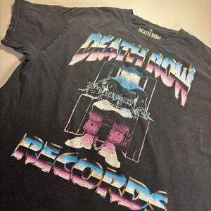 Death Row Records T Shirt Medium Black Graphic Print Rap Hip Hop‎
